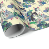 Watercolor Cats in a Garden Cadeaupapier (Rol Hoek)