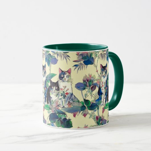 Watercolor Cats in a Garden Mok (Voorkant rechts)