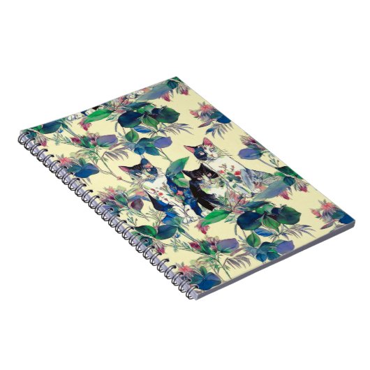 Watercolor Cats in a Garden Notitieboek (Rechterzijde)