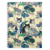 Watercolor Cats in a Garden Notitieboek (Voorkant)