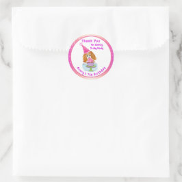 Watercolor Cavalier King Charles Cupcake Verjaarda Ronde Sticker