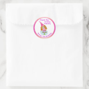 Watercolor Cavalier King Charles Cupcake Verjaarda Ronde Sticker