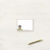Watercolor Cavalier King Charles Spaniel Naam Post-it® Notes (Op bureau)
