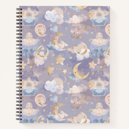 Watercolor Celestial Journal | Pastel Moons, Stars Notitieboek (Voorkant)