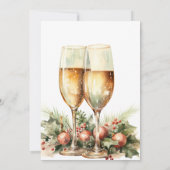 Watercolor Champagne New Year's Eve Party  Kaart (Achterkant)