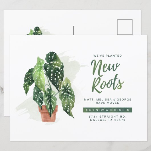 Watercolor Change of Address Moving Announcement  (Voorkant / Achterkant)