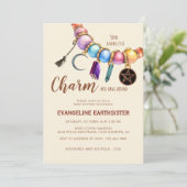 Watercolor Charm Bracelet Pagan Babyshower Kaart (Staand voorkant)
