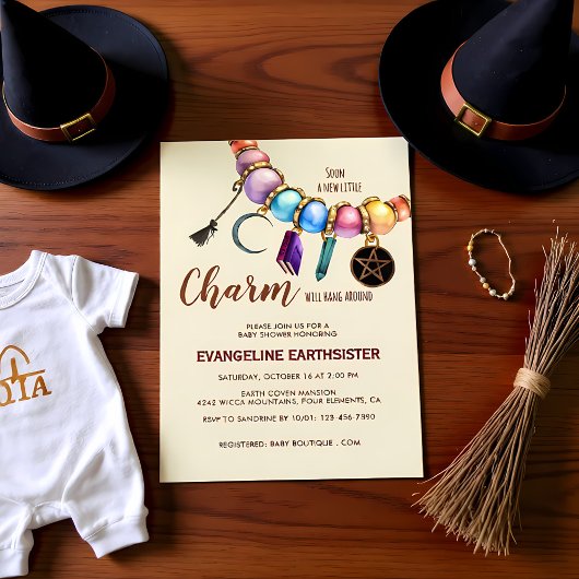 Watercolor Charm Bracelet Pagan Babyshower Kaart