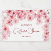  Watercolor Cherry Blossom Bridal Shower Sparkling Wijnetiket (Enkel label)