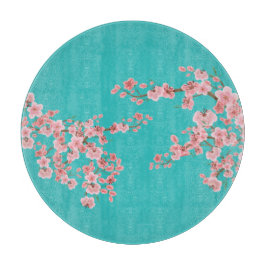 Watercolor Cherry Blossom Cutting Board Snijplank