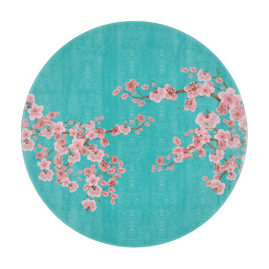 Watercolor Cherry Blossom Cutting Board Snijplank (Voorkant)