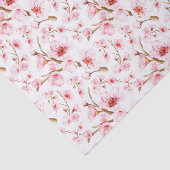 Watercolor Cherry Blossom | Floral Pink White Tissuepapier (Detail)