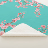 Watercolor Cherry Blossom Sherpa Blanket  Deken (3/4)