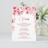 Watercolor Cherry Blossom White Informatiekaartje (Staand voorkant)