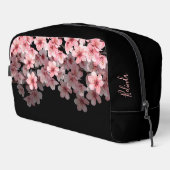 Watercolor Cherry Blossoms Black Pink | Your Name Toilettasje (Rechterhoek)