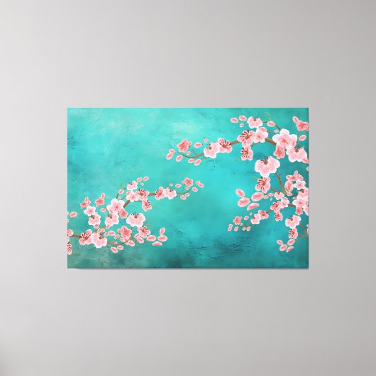 Watercolor Cherry Blossoms Canvas Afdruk (Voorkant)