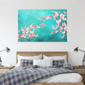 Watercolor Cherry Blossoms Canvas Afdruk (Insitu (Slaapkamer))