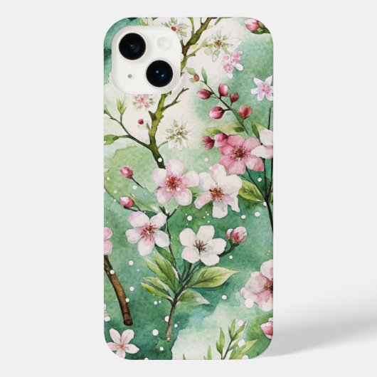 Watercolor Cherry Blossoms iPhone Hoesje (Achterkant)