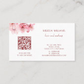 Watercolor Cherry Blossoms QR Code Visitekaartje (Achterkant)