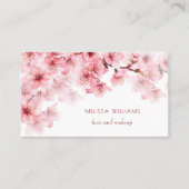 Watercolor Cherry Blossoms QR Code Visitekaartje (Voorkant)