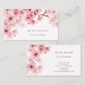 Watercolor Cherry Blossoms QR Code Visitekaartje (Voorkant / Achterkant)