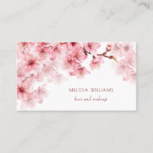 Watercolor Cherry Blossoms QR Code Visitekaartje (Voorkant)