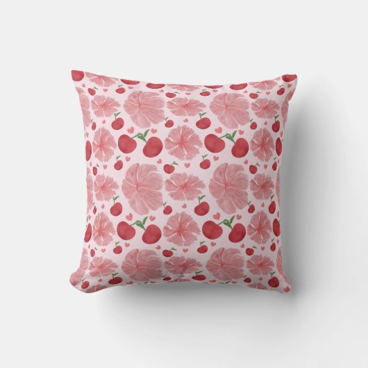 Watercolor Cherry floral pattern  Kussen (Voorkant)
