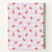 Watercolor Cherry Pink Gingham Pattern Custom Name Notitieboek (Achterkant)