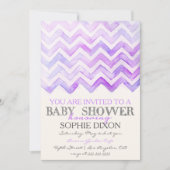 Watercolor Chevron Babyshower Uitnodiging (Voorkant)