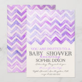 Watercolor Chevron Babyshower Uitnodiging (Voorkant / Achterkant)