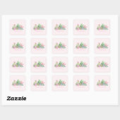 Watercolor Chic Succulenten Vierkante Sticker (Vel)