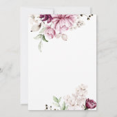 Watercolor Chic Violette Bloemen Bruidsdouche Kaart (Achterkant)
