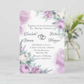 Watercolor Chic Violette Rozen Kaart (Staand voorkant)