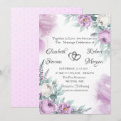 Watercolor Chic Violette Rozen Kaart (Voorkant / Achterkant)
