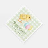 Watercolor Chick And Eggs On Green Happy Easter Servet (Hoek)