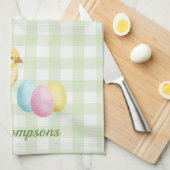 Watercolor Chick And Eggs On Green With Name Theedoek (Quarter Fold)