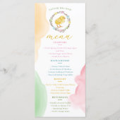 Watercolor Chick And Pastel Wreath Easter Brunch Menu (Voorkant)