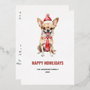 Watercolor Chihuahua Fijne Feestdagen