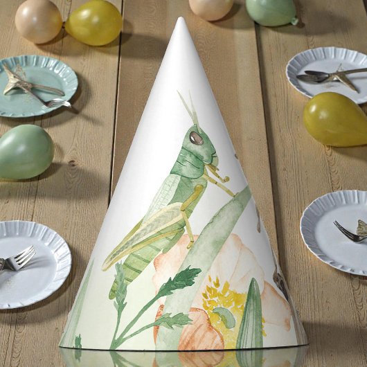 Watercolor Child's Bug Insect Birthday Feesthoedjes