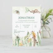 Watercolor Child's Bug Insect Birthday Invitation Kaart (Staand voorkant)