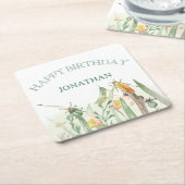 Watercolor Child's Bug Insect Birthday Kartonnen Onderzetters (Schuin)