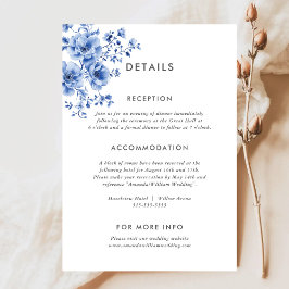 Watercolor Chinoiserie Details Enclosure Card Informatiekaartje