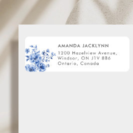 Watercolor Chinoiserie floral Etiket