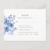 Watercolor Chinoiserie Floral RSVP Response Aankondigingskaart (Voorkant)