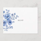 Watercolor Chinoiserie Floral RSVP Response Aankondigingskaart (Voorkant)