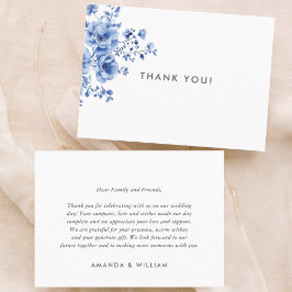 Watercolor Chinoiserie Floral Thank you Plaatskaartje