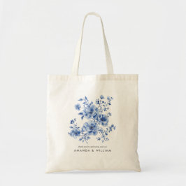 Watercolor Chinoiserie Floral Tote Bag