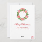 Watercolor Chinoiserie Ornamenten Slinger Kerstmis Feestdagenkaart (Achterkant)