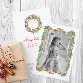 Watercolor Chinoiserie Ornamenten Slinger Kerstmis Feestdagenkaart