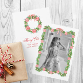 Watercolor Chinoiserie Ornamenten Slinger Kerstmis Feestdagenkaart